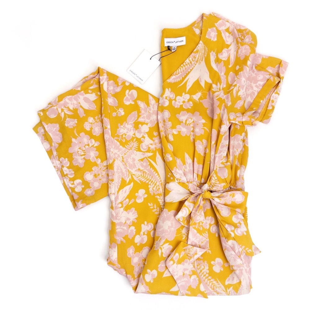 Gibson Latimer . Wide Leg Floral Print Jumpsuit